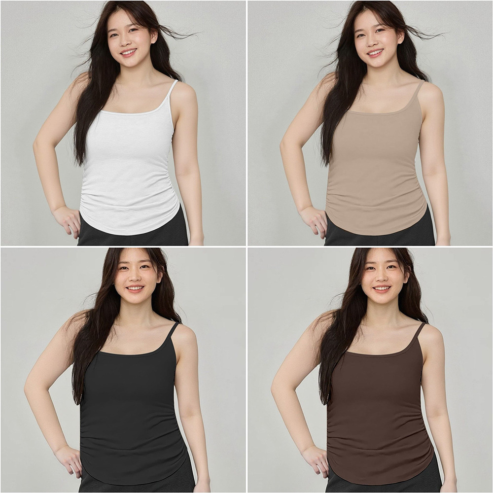 伸縮性に優れたモダール素材で脇や胸元をフォローしてくれるキャミソール サンマル7