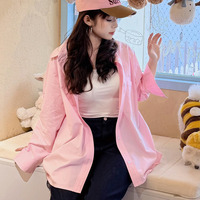 シンプルなオーバーサイズ 綿100％ 長袖 シャツブラウス sanmaru