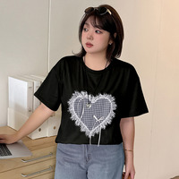 胸に大きなハートのアップリケ！大人可愛いオーバーサイズTシャツ sanmaru