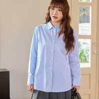 トラッドテイストな縦ストライプ柄オーバーサイズシャツブラウス sanmaru