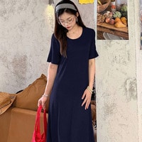 ゆったりリラクシーでスタイリッシュなロンTワンピース 着丈2タイプ