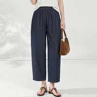 夏場でもベタつかず快適なデニムクロップドパンツ