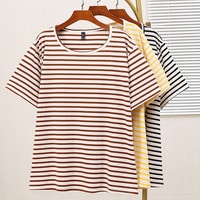 夏の定番ボーダー柄。ゆったりリラクシーな半袖Tシャツ