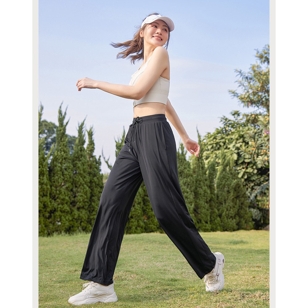 さらっとクールな冷汗素材のスポーツ用ストレートパンツ8