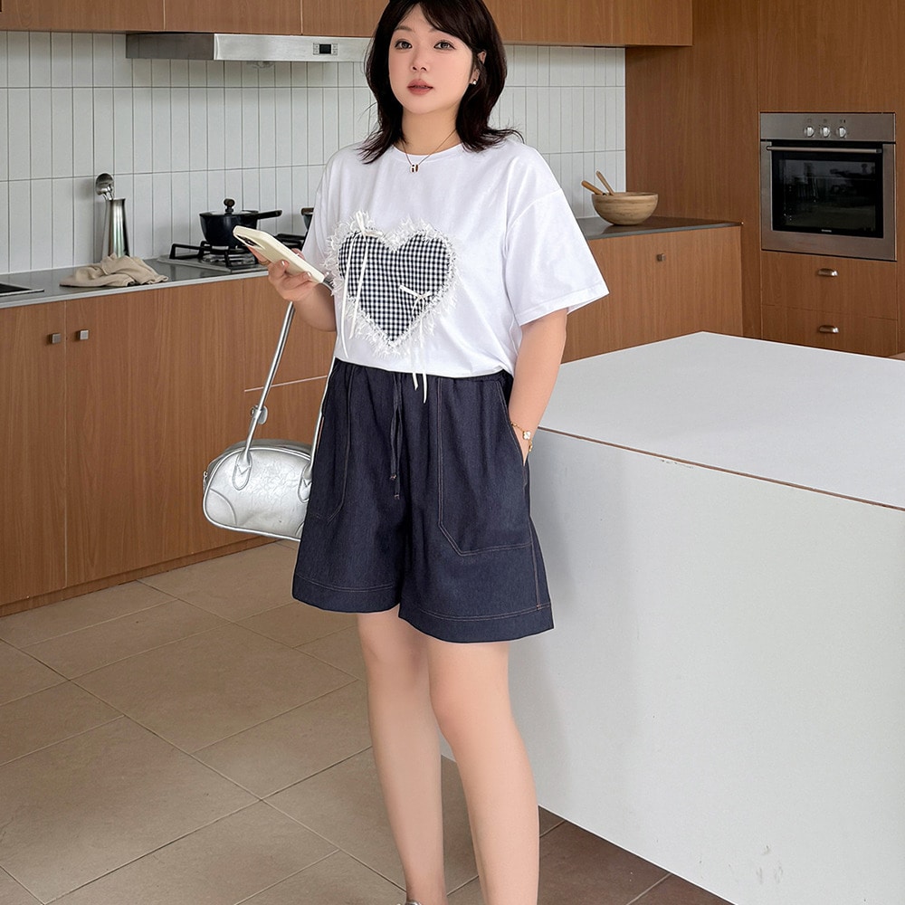 軽やかな穿き心地のAラインデニムライク Aライン ショートパンツ4