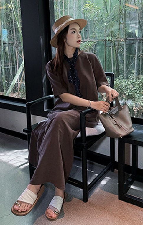 ゆったりリラクシーで大人ガーリーなマキシワンピース 着丈2タイプ6