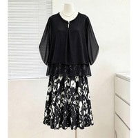 シフォンブラウス+モノトーンスカート 大人の綺麗めセットアップ