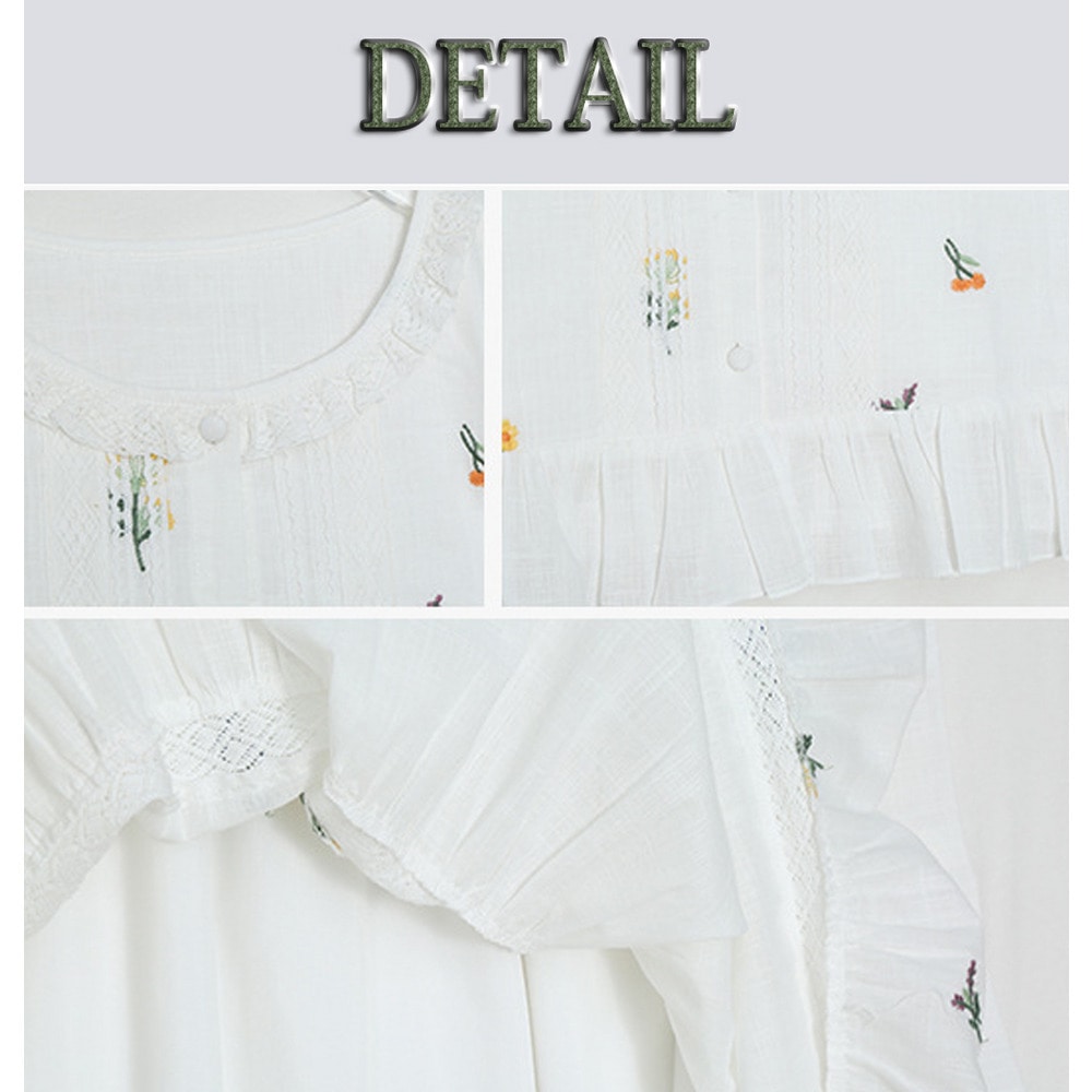 一枚で華やぐ、北欧風刺繍の大人フェミニンセットアップ8