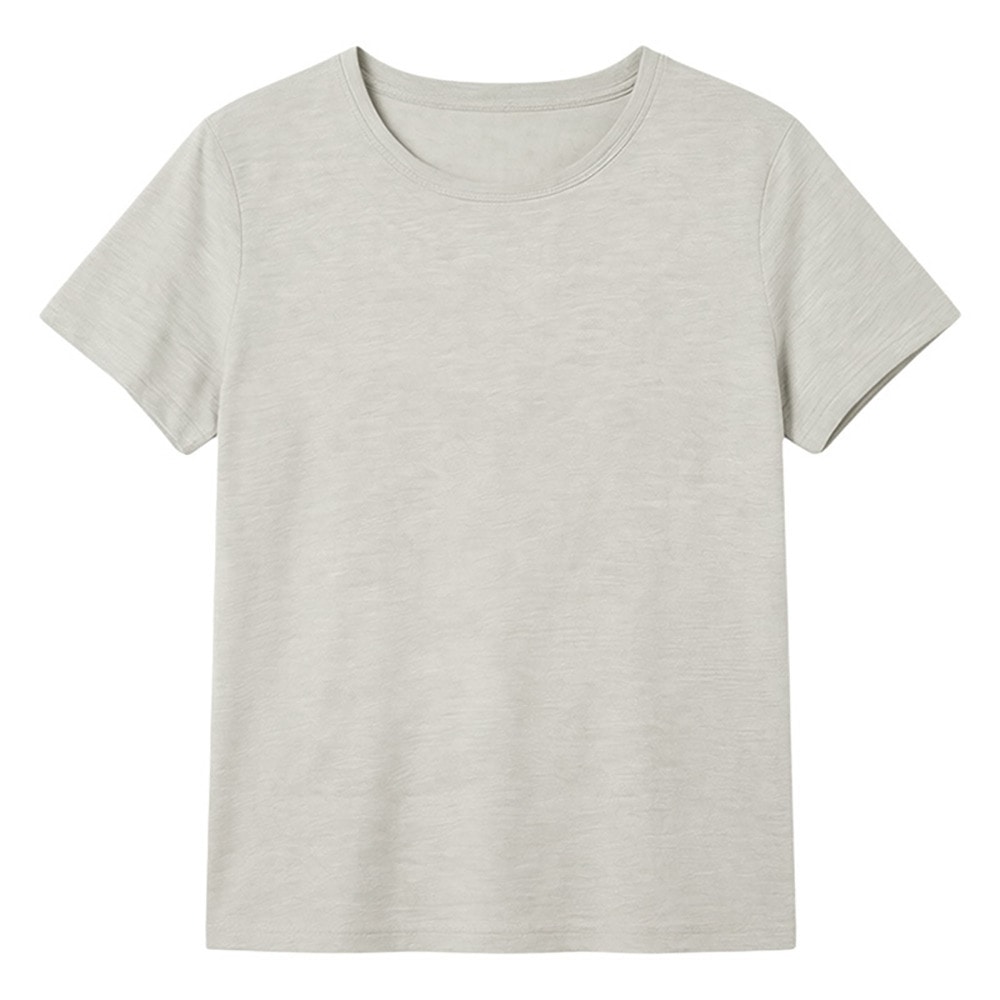 上質綿95%のなめらかタッチ♪着心地抜群クルーネックベーシックTシャツ3