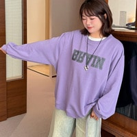 背面ボタン＆切替デザイン。裏テリーロゴ入りカラーブロックスウェット