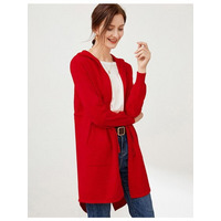 大きいサイズ アウター フード付き ニットカーディガン ジャケット パッチポケット  コーディガン　大きいサイズ レディース