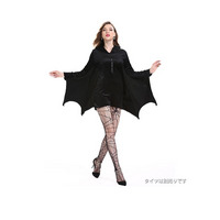 ベルベット ショート丈 フード付き蝙蝠コスプレ ジャンプスーツ　大きいサイズ レディース