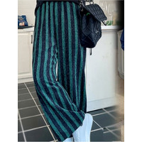 大人のきれい目カジュアル！縦ストライプ ワイドパンツ　大きいサイズ レディース