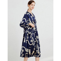 レトロフラワープリントのカシュクールスタイルワンピース　大きいサイズ レディース