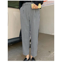 レトロ可愛くスタイルアップ！ギンガムチェックテーパードパンツ　大きいサイズ レディース