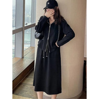 ダブルジップパーカー+Aラインスカート キレカジ スカートスーツ　大きいサイズ レディース