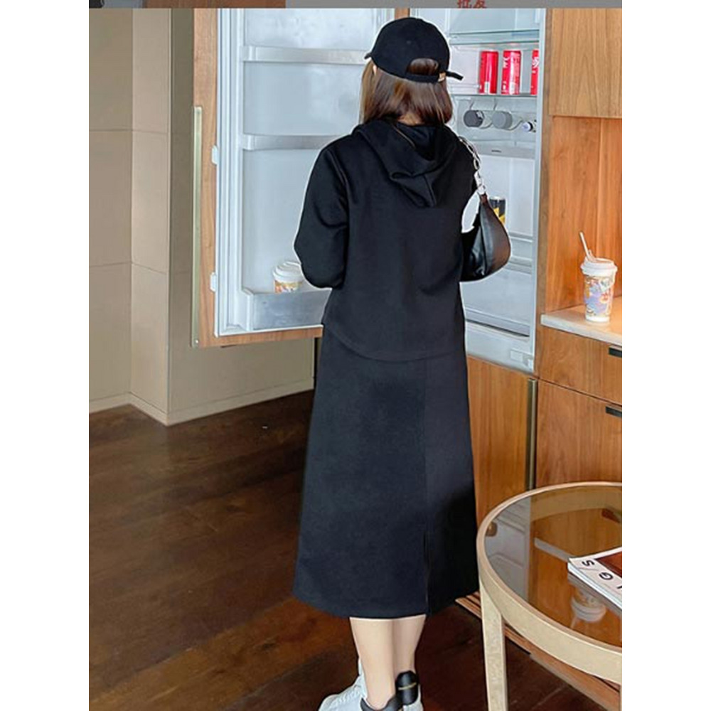 ダブルジップパーカー+Aラインスカート キレカジ スカートスーツ 大きいサイズ レディース15