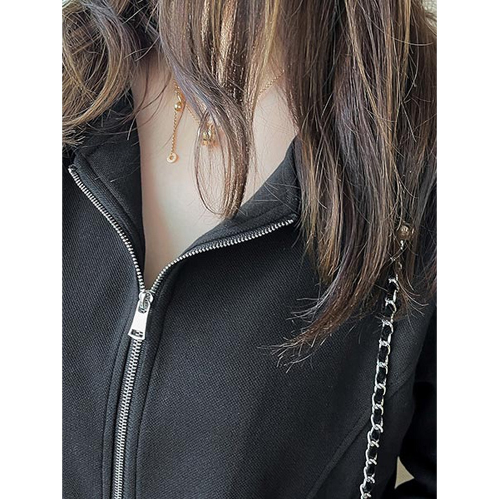 ダブルジップパーカー+Aラインスカート キレカジ スカートスーツ 大きいサイズ レディース7