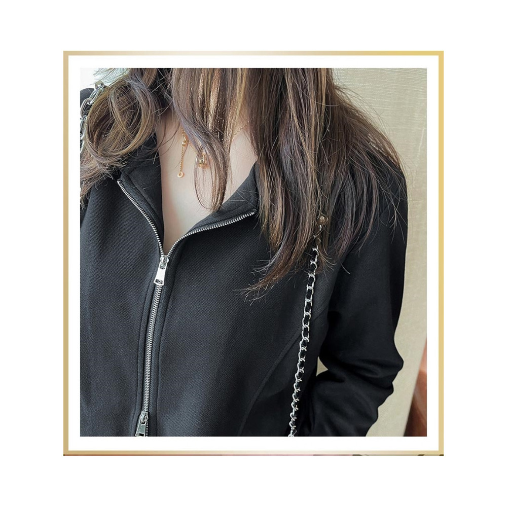 ダブルジップパーカー+Aラインスカート キレカジ スカートスーツ 大きいサイズ レディース9