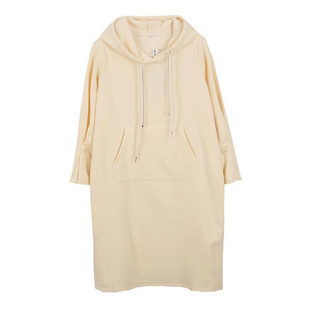 袖コンシャス! フード付きミモレ丈スウェットワンピース 大きいサイズ レディース17