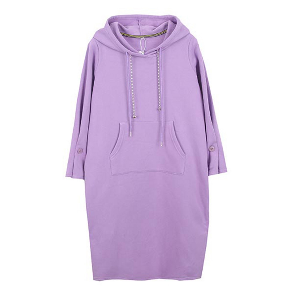 袖コンシャス! フード付きミモレ丈スウェットワンピース 大きいサイズ レディース19