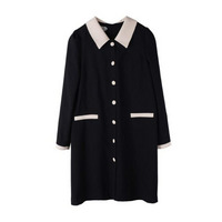 ボックスシルエットでバイカラーのレディライクな膝丈ワンピース　大きいサイズ レディース