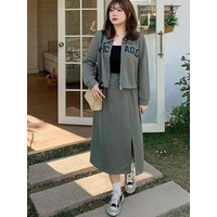 ヴィンテージ感のある大人のカジュアルスカートスーツ！　大きいサイズ レディース