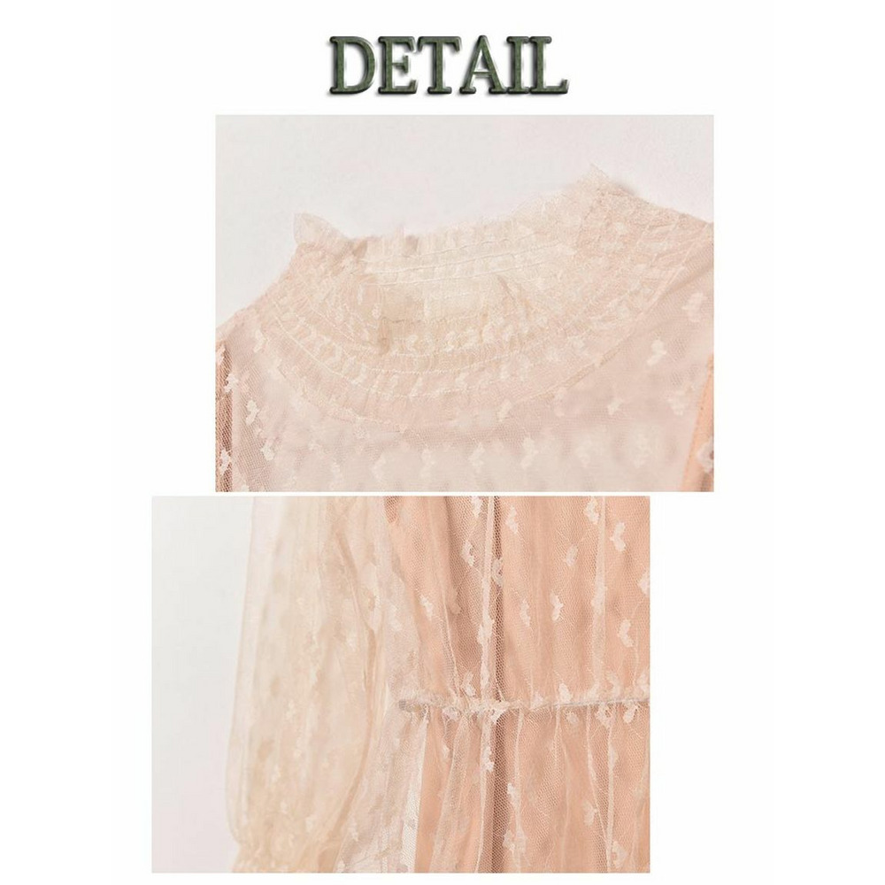 シアーなハート柄メッシュワンピースとインナーワンピースのセット 海外インポート服 sanmaru20