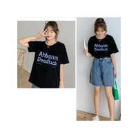 ほどよいオーバーサイズ感のヴィンテージライクロゴ半袖Tシャツ　大きいサイズ レディース