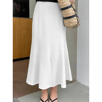 立体裁断でドレープが綺麗なシルエット！ロング丈マーメイドスカート 　大きいサイズ レディース