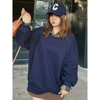 チェックの厚手シャツ重ね着風！ゆったりオーバーサイズ トレーナー　大きいサイズ レディース