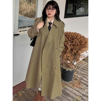 定番トレンチコートをラグジュアリーにアップデート　大きいサイズレディース