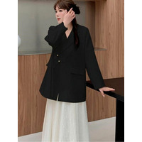 個性的でエレガントなシングルブレストアシンメトリージャケット