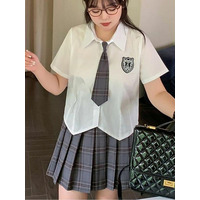 ブレッピーライクな半袖シャツとプリーツスカート セットアップ