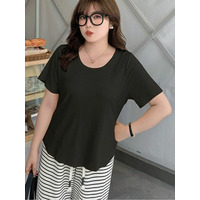 何枚あっても重宝する！細リブのルーズフィット シンプル半袖Tシャツ