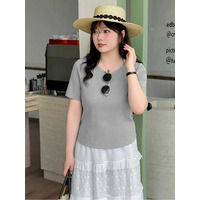 シンプルでキレイめ！大人カジュアル クロップド丈 半袖 Tシャツ