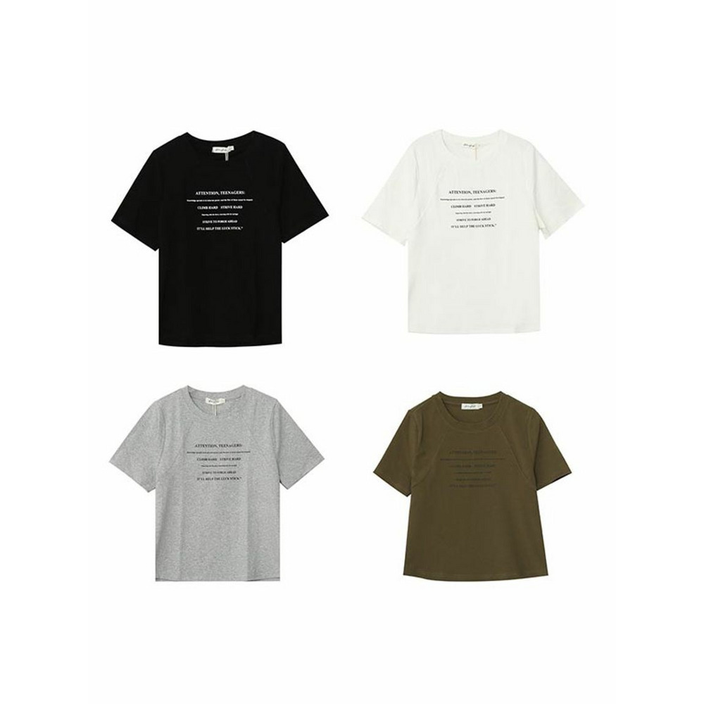 リラクシーできれいめシルエットのクルーネック半袖ロゴTシャツ3