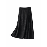 クラシカル柄ジャガードシルクのラグジュアリーなフレアスカート