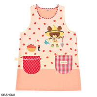 くまのがっこうエプロントマトづくりコーラルピンク/ベージュ