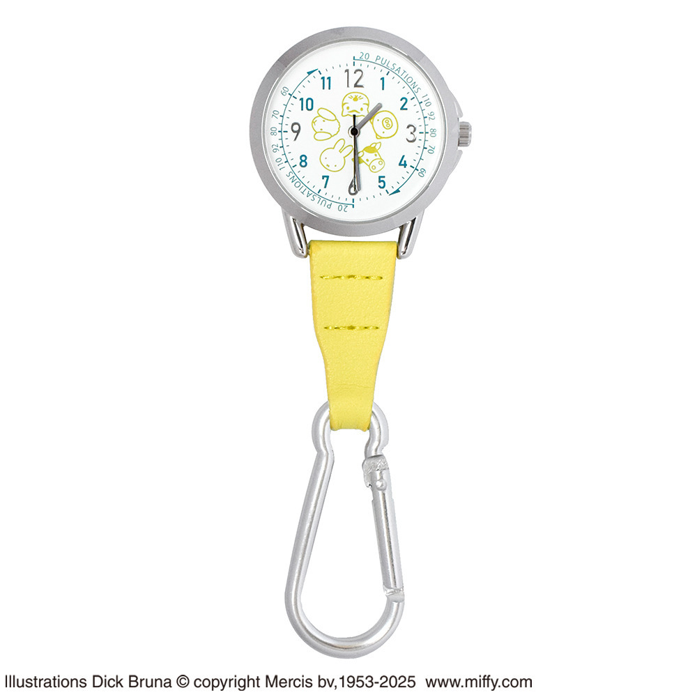 ミッフィーカラビナ付きウォッチアニマルズイエロー