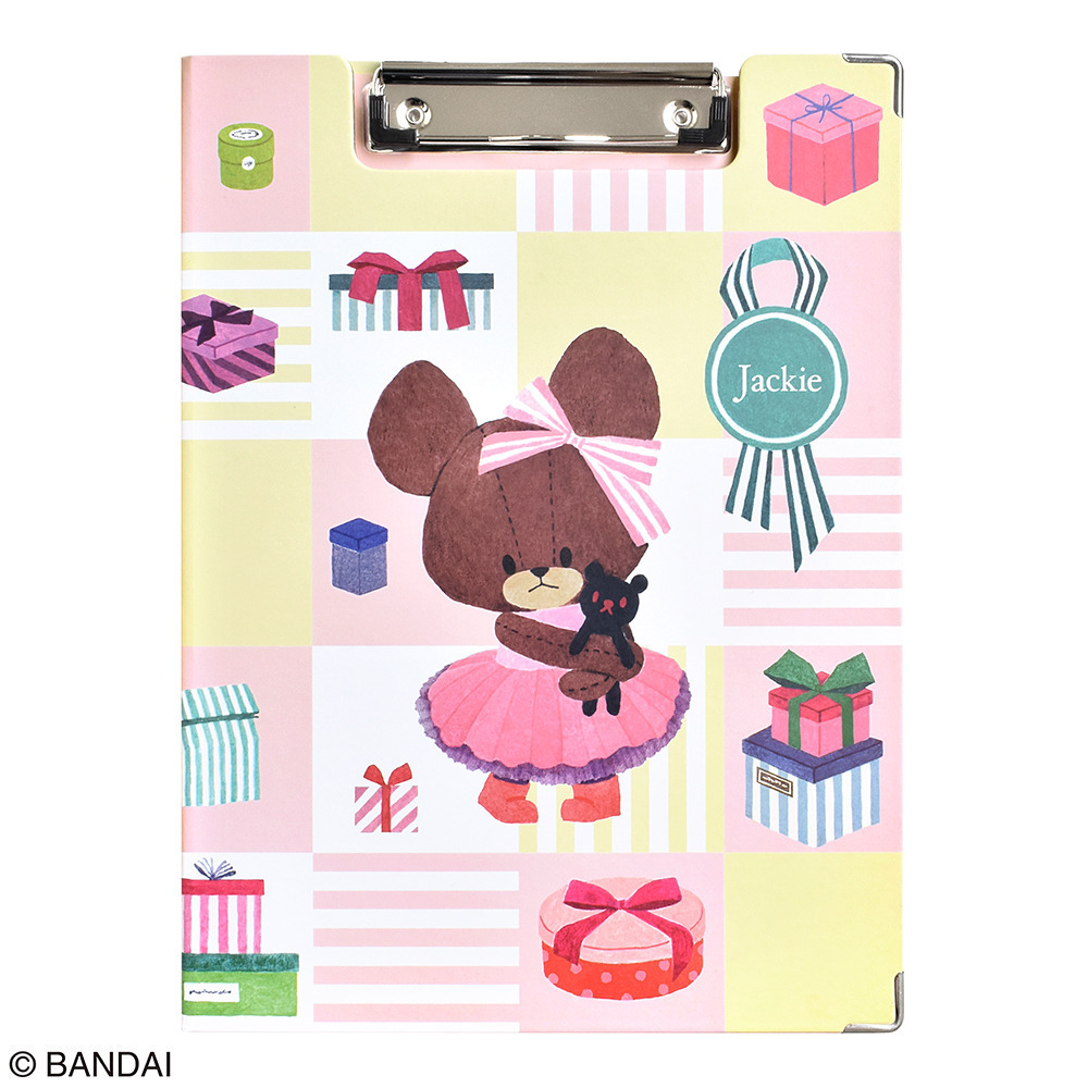 くまのがっこうクリップボードプレゼントフォーミーピンク