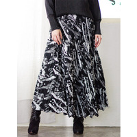 アコーディオンヘリンボーンプリーツスカート【L・2L】17号まで対応