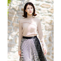 メロークリスタルシフォン ハイネックプルオーバー / 長袖【L・2L・3L】23号まで対応