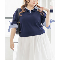 CLETTEオリジナル★シャツレイヤード風ポロニット