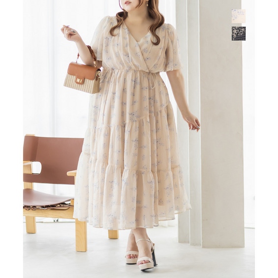 CLETTEオリジナル☆バックカシュクール花柄ワンピース クレット CLETTE