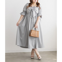 CLETTEオリジナルリボンデザインシャーリングワンピース