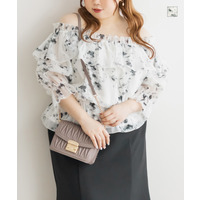 オフショル花柄ブラウス
