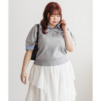 CLETTEオリジナルダブル襟ロゴ刺繍ニット