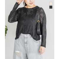 起毛花柄シアートップス