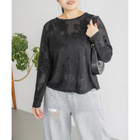 起毛花柄シアートップス